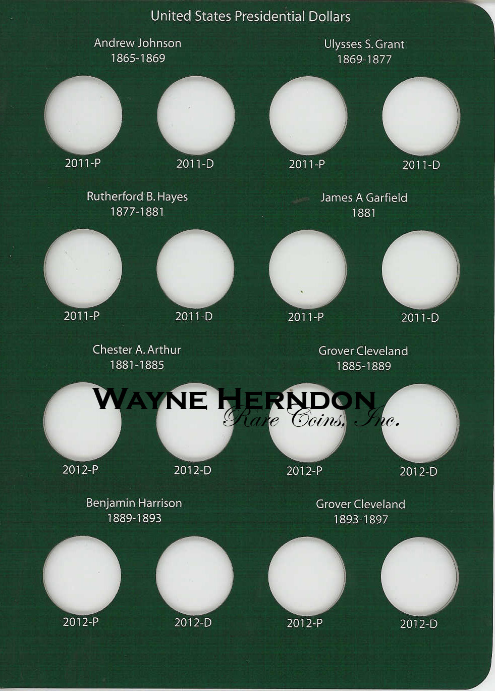 A201 Intercept Shield Album Presidential Dollars P and D Mints Page 3
