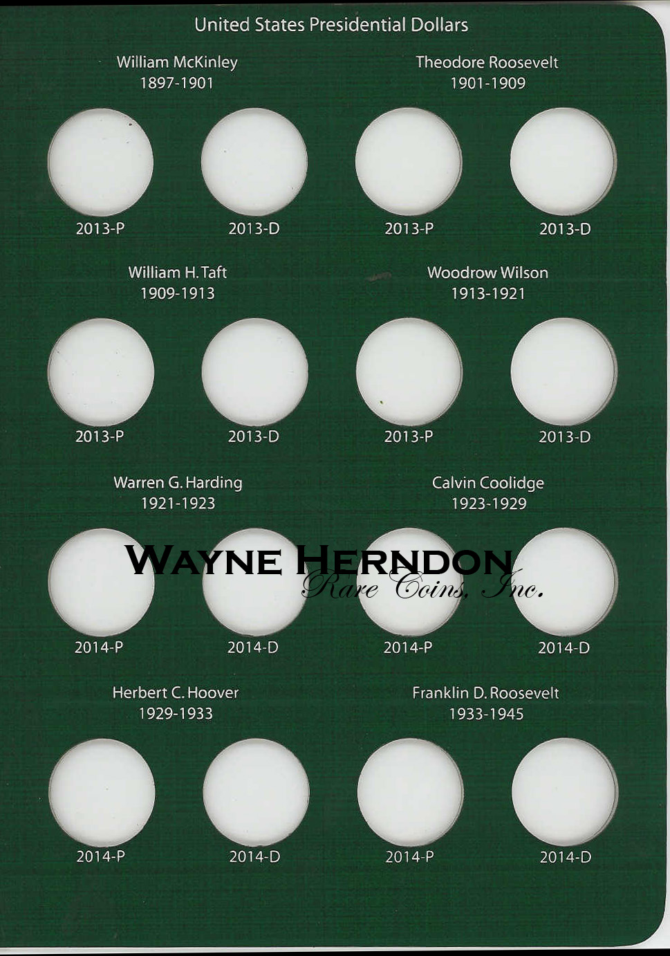 A201 Intercept Shield Album Presidential Dollars P and D Mints Page 4