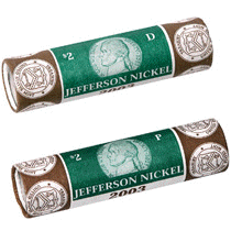 2003 Jefferson Nickel, Two-Roll Set (2U1)